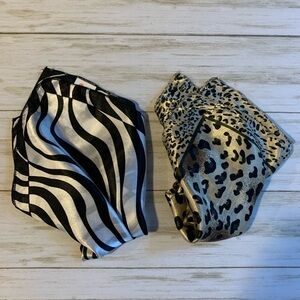 2 Ladies animal print satin scarves